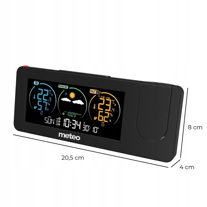 STACJA POGODOWA Z DCF METEO SP102 Z PROJEKTOREM