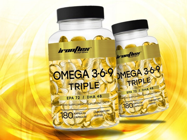 IRONFLEX OMEGA 3-6-9 TRIPLE 180 kaps KWASY TŁUSZCZOWE OLEJ RYBI + LNIANY