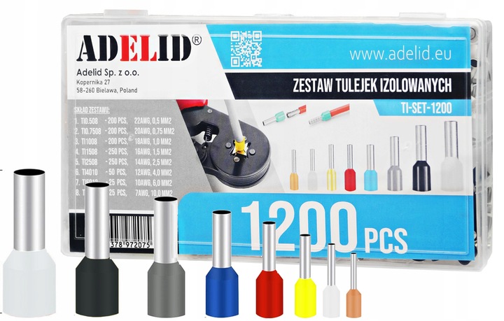 TULEJKI TULEJKA IZOLOWANA KABLOWA ZESTAW 1200 SZT