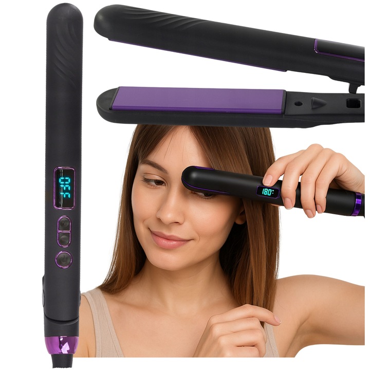 Prostownica do włosów ceramiczna 2w1 Kręci Loki LED Szybkie