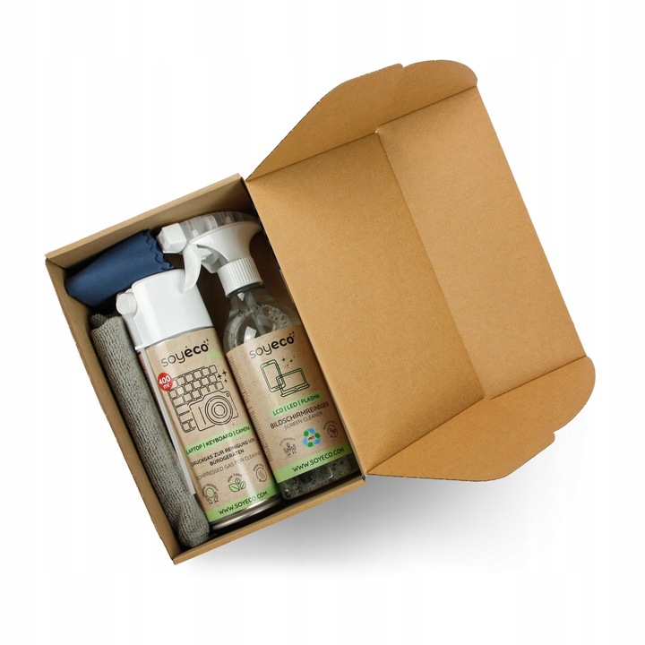 PŁYN DO CZYSZCZENIA EKRANÓW LCD LCD ZESTAW Z MIKROFIBRĄ SPRĘŻONE POWIETRZE