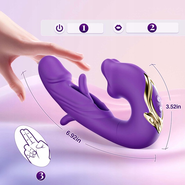 Flapping wibrator wielofunkcyjny fioletowy intensywne orgazmy 7 trybów