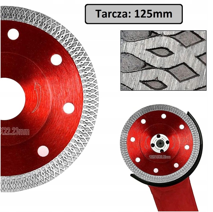 2x TARCZA DIAMENTOWA DO CIĘCIA GRESU PŁYTEK 125MM CERAMIKI BETONU SPIEKU
