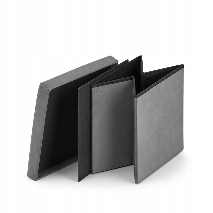 PUFA SIEDZISKO ZE SCHOWKIEM SKRZYNIA PODNÓŻEK POJEMNIK ŁAWA SZARY