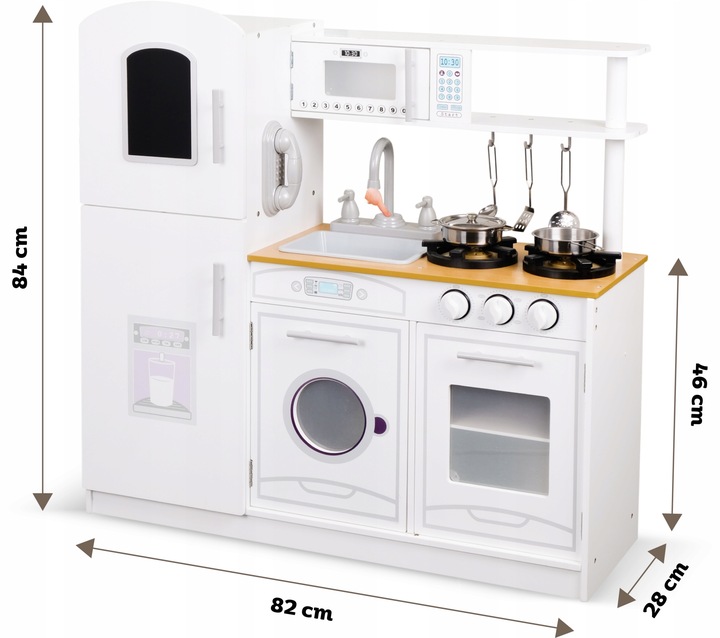 DUŻA KUCHNIA DREWNIANA Kuchenka Dzieci INTERAKTYWN
