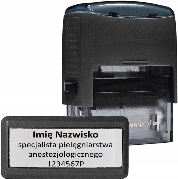 WAGRAF B2 - Pieczątka do 4 wersów - 12 kolorów obudowy do wyboru - IMIENNA