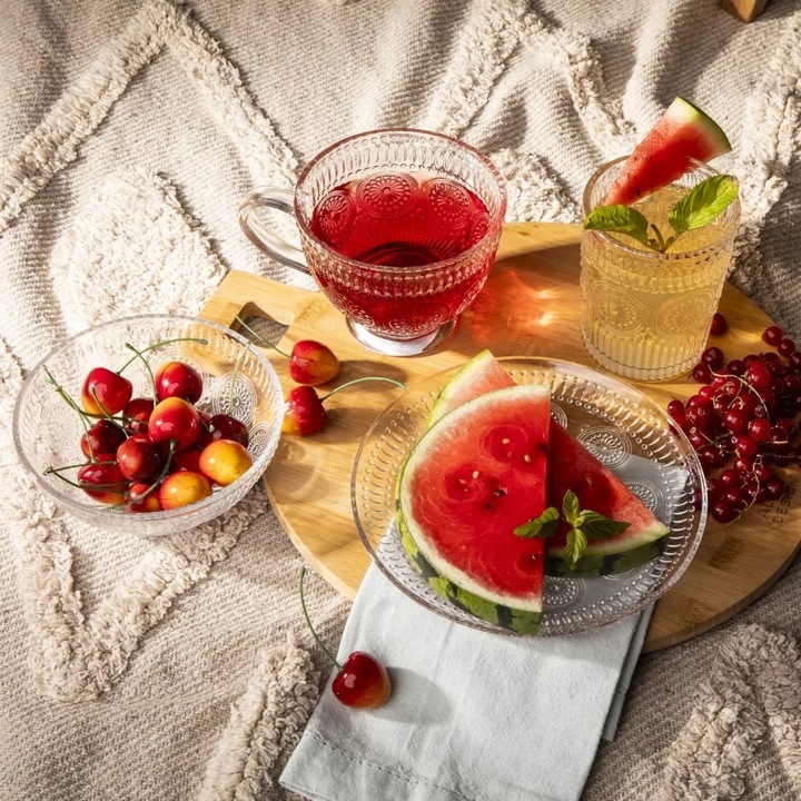 Talerzyki deserowe Talerze do ciasta Altom Design Daisy 17 cm Zestaw 6 szt