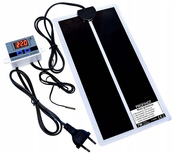 MATA GRZEWCZA GRZEJNA DO TERRARIUM 15x28cm 7W TERMOSTAT DLA GADÓW