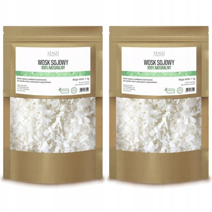 Wosk Sojowy 100% Naturalny Do Świec Masażu Wegan Aromaterapia 2x1kg