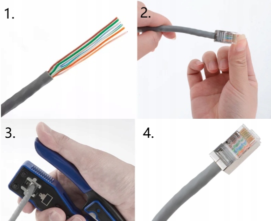 ZACISKARKA WTYKÓW PRZELOTOWYCH RJ45 PASS THROUGH ŚCIĄGACZ IZOLACJI STRIPPER