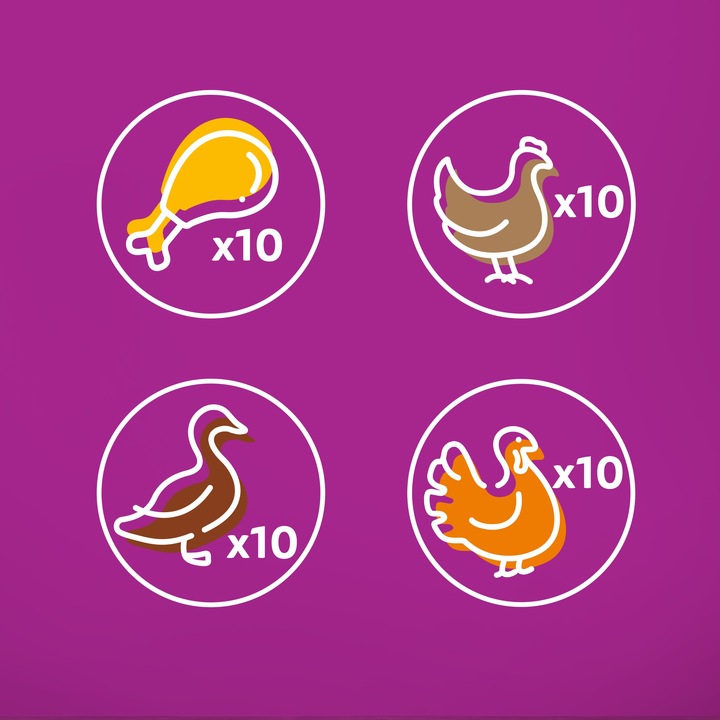 WHISKAS mokra karma dla kota kurczak indyk drób kaczka w galaretce 40x85 g