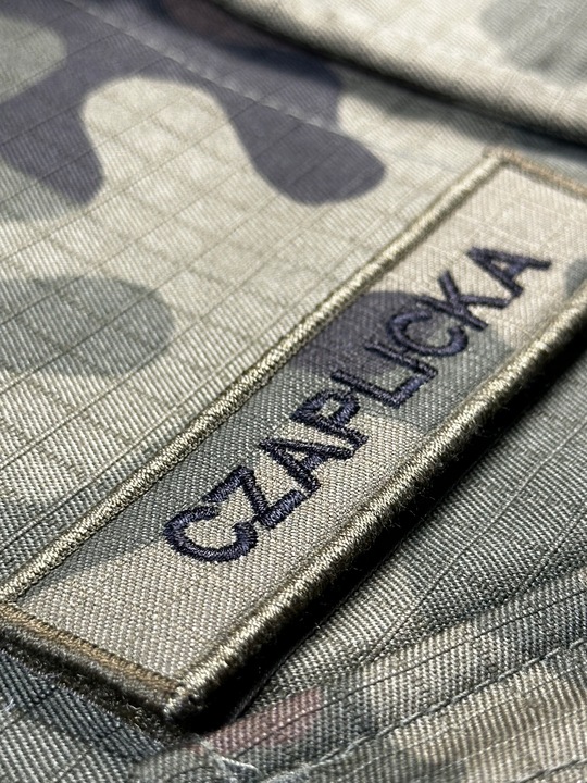 IMIENNIK nazwisko na mundur x 6 szt. ramka KHAKI, identyfikator na RZEP