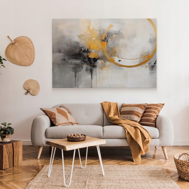 OBRAZ NA PŁÓTNIE NA ŚCIANĘ DO SALONU SYPIALNI MALOWANA ABSTRAKCJA