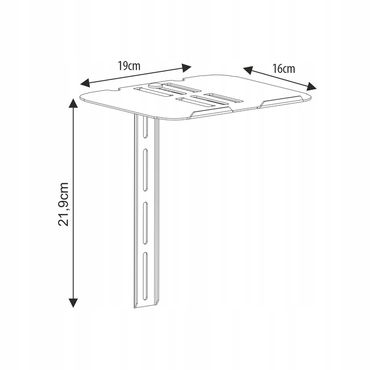 PÓŁKA POD TUNER DVB-T2 DEKODER DVD PILOTY ŚCIENNA LUB MONTOWANA NA TV