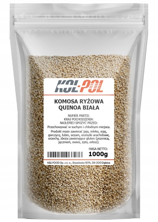 KOMOSA RYŻOWA QUINOA 1kg Biała naturalna bogata w białko jakość Kol-Pol
