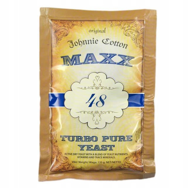 MAXX 48 TURBO PURE Drożdże Gorzelnicze 9kg 21% Moc / 10 SZT