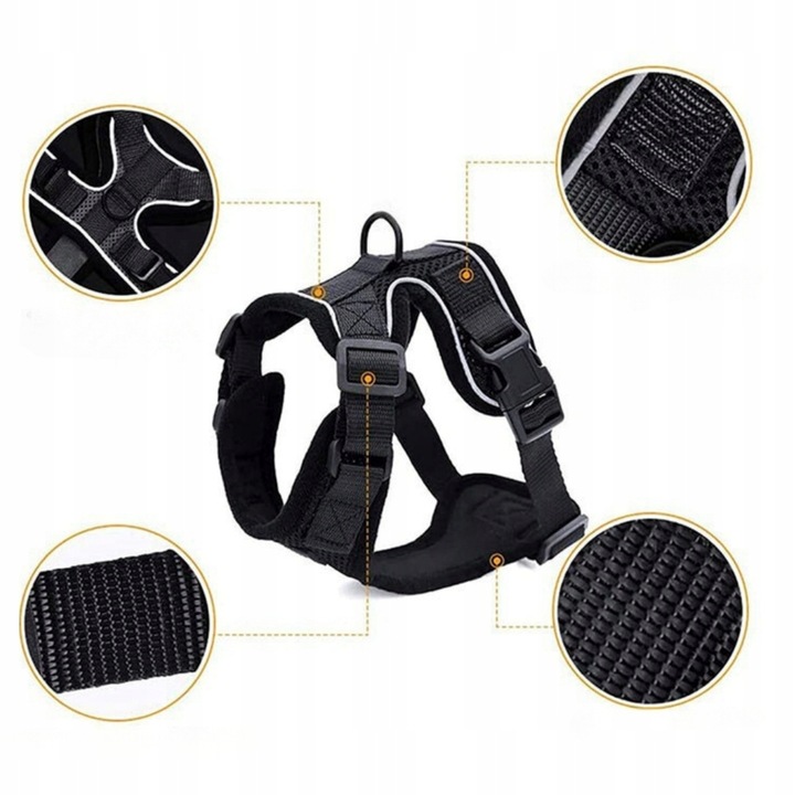 PROFESJONALNE SZELKI BEZUCISKOWE SPACEROWE REGULOWANE DLA KOTA + SMYCZ XS