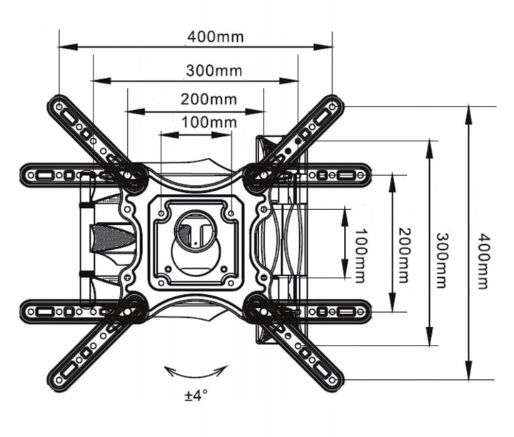 UCHWYT DO TELEWIZORA TV 32-55" WIESZAK REGULOWANY ŚCIENNY + CZĘŚCI