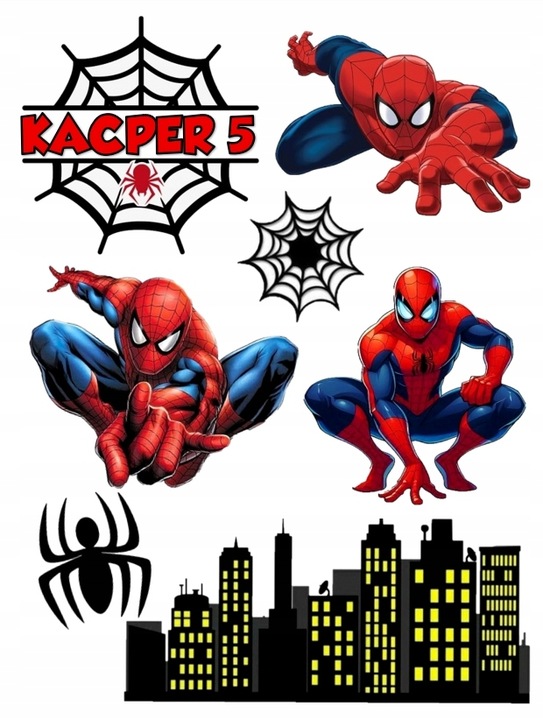 WYDRUK CUKROWY Opłatek na tort SPIDERMAN SPIDER-MAN PAJĄK MASA CUKROWA
