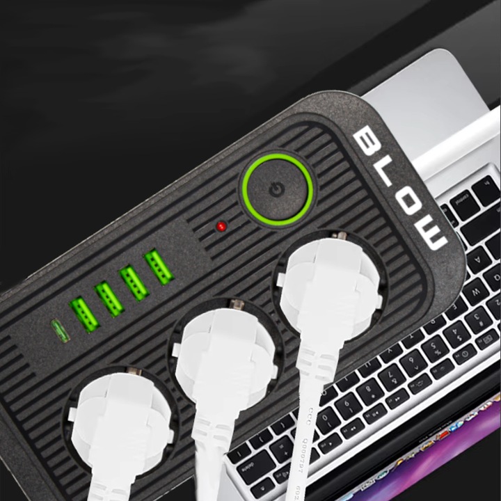 PRZEDŁUŻACZ LISTWA ZASILAJĄCA WŁĄCZNIK 4x USB 3 GNIAZDA 5m USB TYP-C