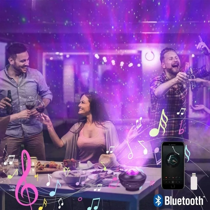 PROJEKTOR GWIAZD LAMPKA NOCNA RZUTNIK LED DO SYPIALNI DLA DZIECI NA PREZENT