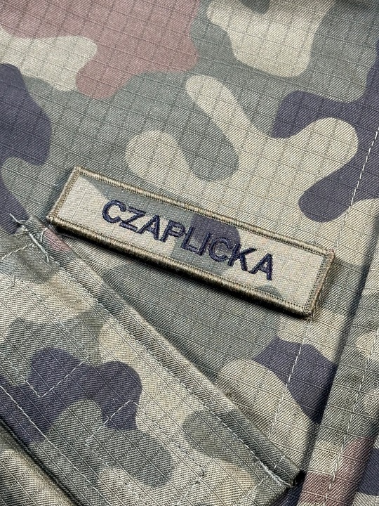 IMIENNIK nazwisko na mundur x 6 szt. ramka KHAKI, identyfikator na RZEP