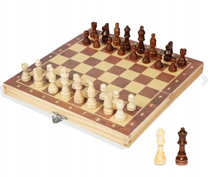 SZACHY DREWNIANE DUŻE WARCABY DLA DZIECI TRYKTRAK GRY LOGICZNE PLANSZOWE