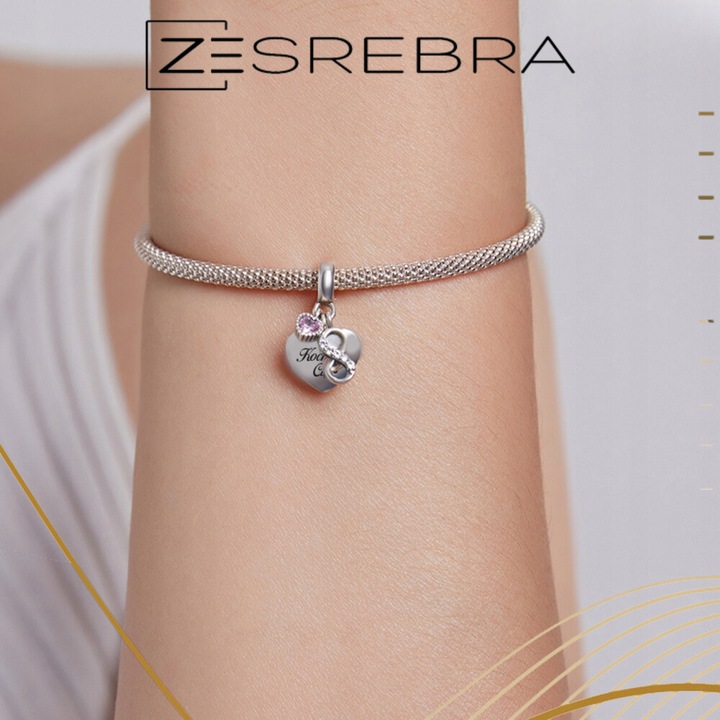 CHARMS SERCE srebro 925 NIESKOŃCZONOŚĆ GRAWER charms nieskończoność pr S925