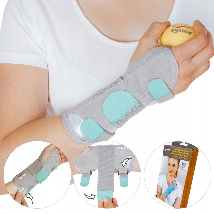 ORTEZA NADGARSTKA STABILIZATOR NA NADGARSTEK OPASKA NA RĘKĘ Z SZYNĄ NA RZEP