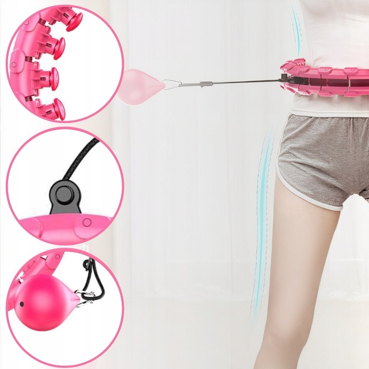 HULA HOP Z OBCIĄŻENIEM ODCHUDZAJĄCE KOŁO Z WYPUSTKAMI MASAŻER OBCIĄŻNIK