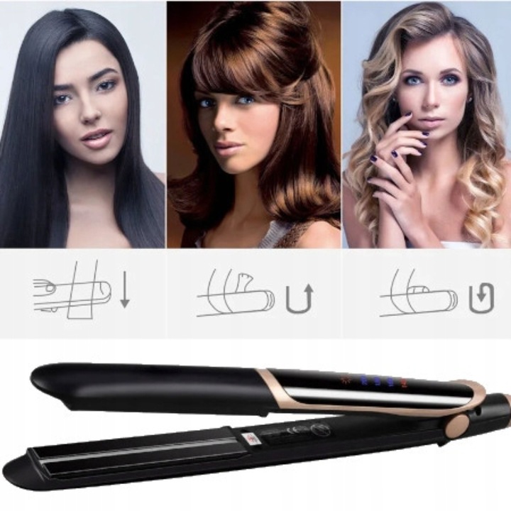 Prostownica do włosów Podczerwień Jonizacja + KRĘCI WŁOSY 2w1 PRO