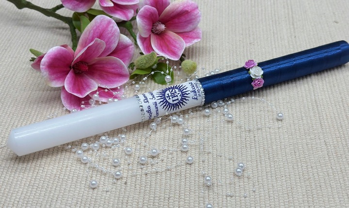 ŚWIECA KOMUNIJNA NA KOMUNIĘ DO KOMUNII IMIĘ DATA