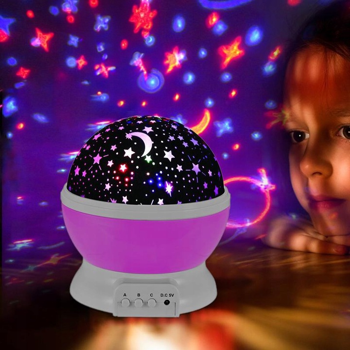 PROJEKTOR GWIAZD KSIĘŻYCA NIEBA OBROTOWY LAMPKA NOCNA RZUTNIK DLA DZIECKA