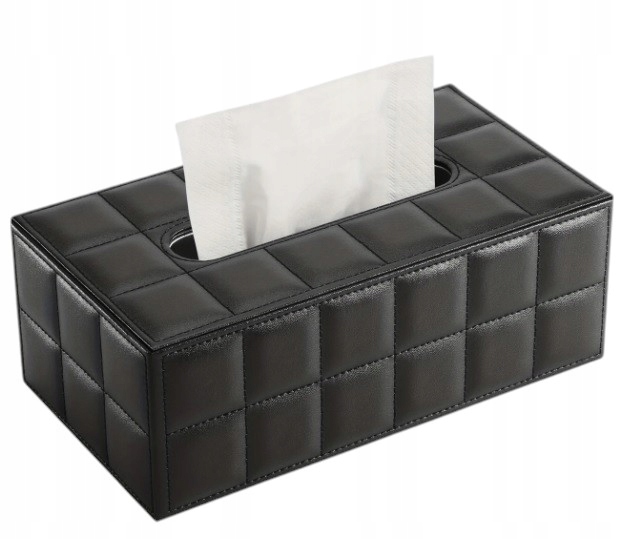 POJEMNIK PUDEŁKO NA CHUSTECZKI CHUSTECZNIK CZARNY ETUI Elegancki