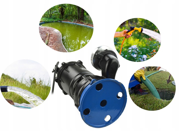 POMPA DO WODY CZYSTEJ BRUDNEJ SZAMBA SCIEKÓW Z ROZDRABNIACZEM Z WĘŻEM