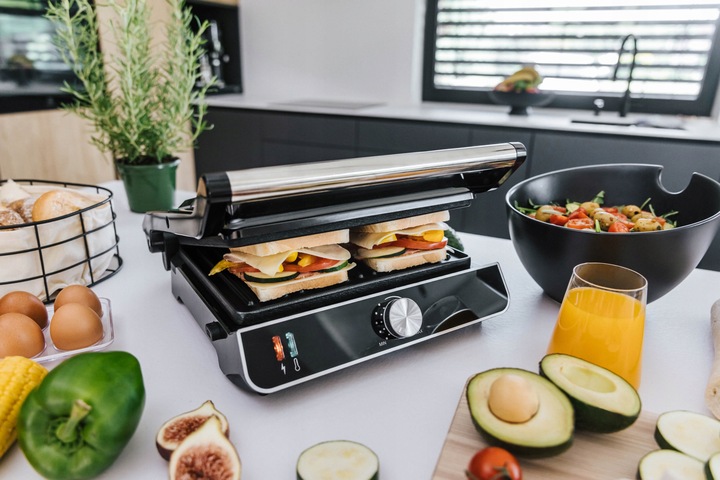 Grill Elektryczny Regulacja Temperatury Powłoka Non-Stick do Zmywarki