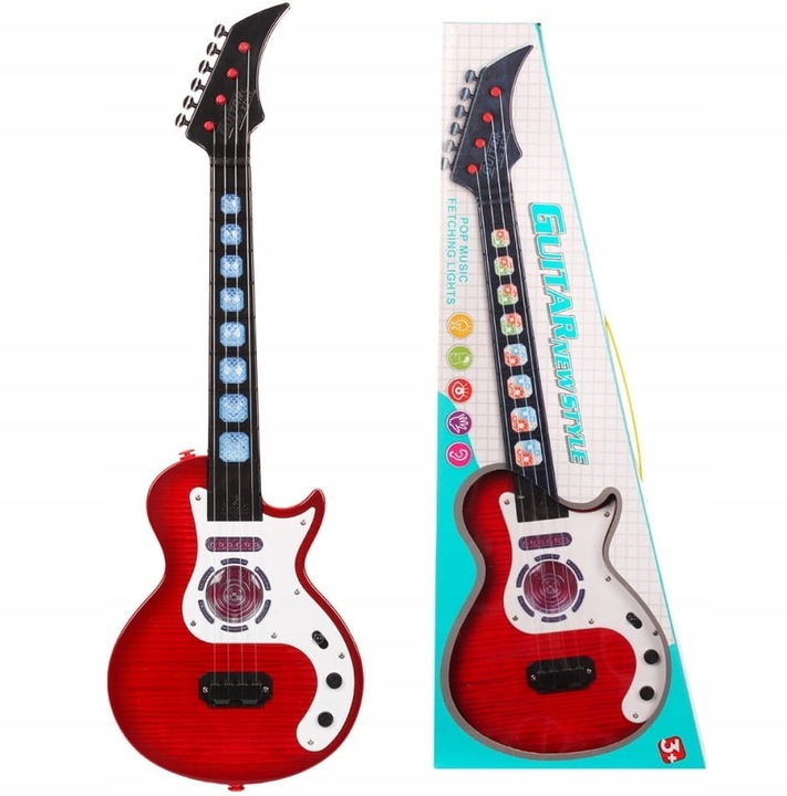 GITARA Z ŚWIATŁEM I DŹWIĘKIEM GRAJĄCA INTRUMENT DLA DZIECI
