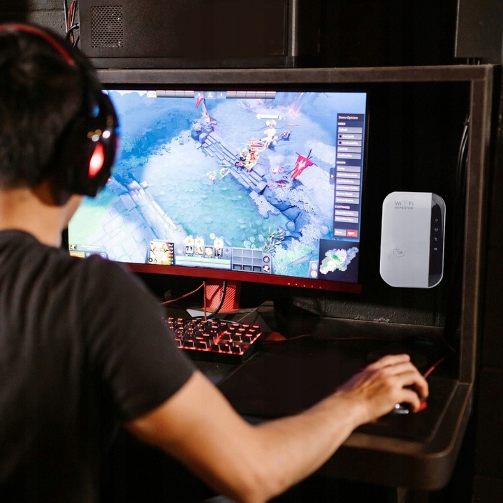 WZMACNIACZ SYGNAŁU Wi-Fi MOCNY REPEATER 300MB/S 2 TRYBY FUNKCJA WPS