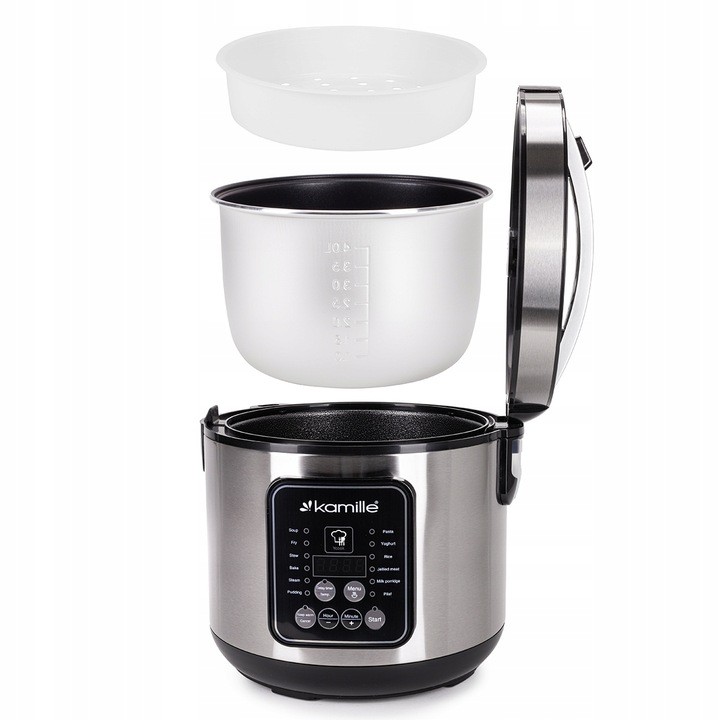 MULTICOOKER ELEKTRYCZNY garnek SZYBKOWAR parowar 13 programów KAMILLE