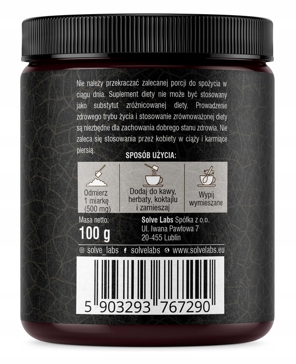 Chaga Błyskoporek podkorowy 100G SOLVE LABS