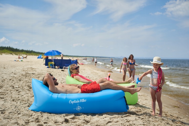 WYTRZYMAŁY Materac DMUCHANY Lazy Bag Leżak NA PLAŻĘ AIR SOFA Captain Mike