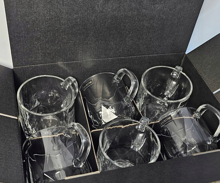 Szklanki do kawy herbaty LUXITO Maks 300ml Komplet szklanek kubków 6szt