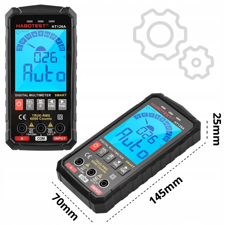 CYFROWY MULTIMETR UNIWERSALNY NCV RMS LIVE TEST TERMOPARA TEMP.