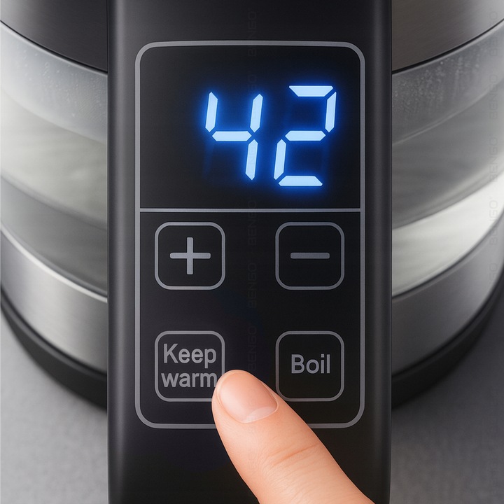 CZAJNIK ELEKTRYCZNY Z REGULACJĄ TEMPERATURY PODTRZYMANIE TEMP LED