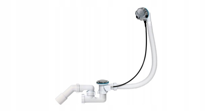 SYFON WANNOWY AUTOMATYCZNY Z POKRĘTŁEM CHROMOWANY CHROM DO WANNY