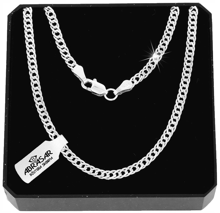 ŁAŃCUSZEK SREBRNY MĘSKI ROMBO 50cm SREBRO pełne 925 DLA NIEGO NA PREZENT