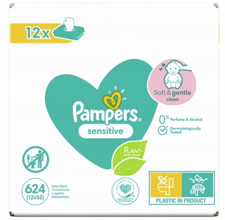 Pampers Chusteczki Sensitive 12x52 szt.