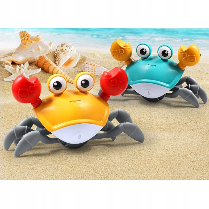 KRAB INTERAKTYWNY PEŁZAJĄCY UCIEKAJĄCY DŹWIĘK muzyka gra czujnik + BATERIE