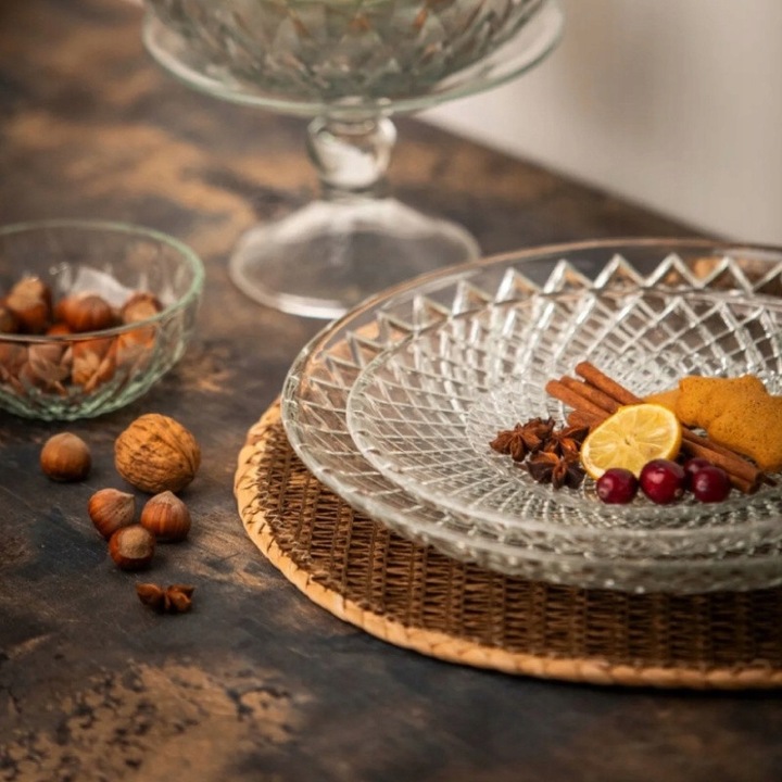 Talerzyki deserowe i patera Zestaw do ciasta 12 osób spodek na ciasto