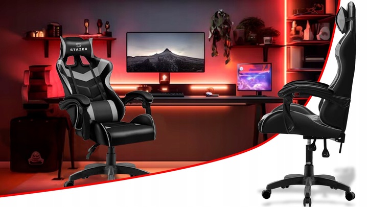 FOTEL KUBEŁKOWY OBROTOWY REGULOWANY GAMINGOWY KRZESŁO GRACZA DO KOMPUTERA